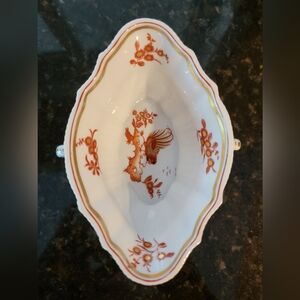 Vintage Richard Ginori Rooster Siena Rust Pattern Gold Trim 6" Sauce Bowl Italy
